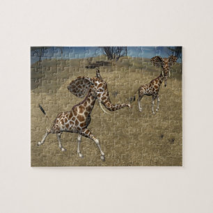 Quebra-cabeça Girafas de elefante giratório