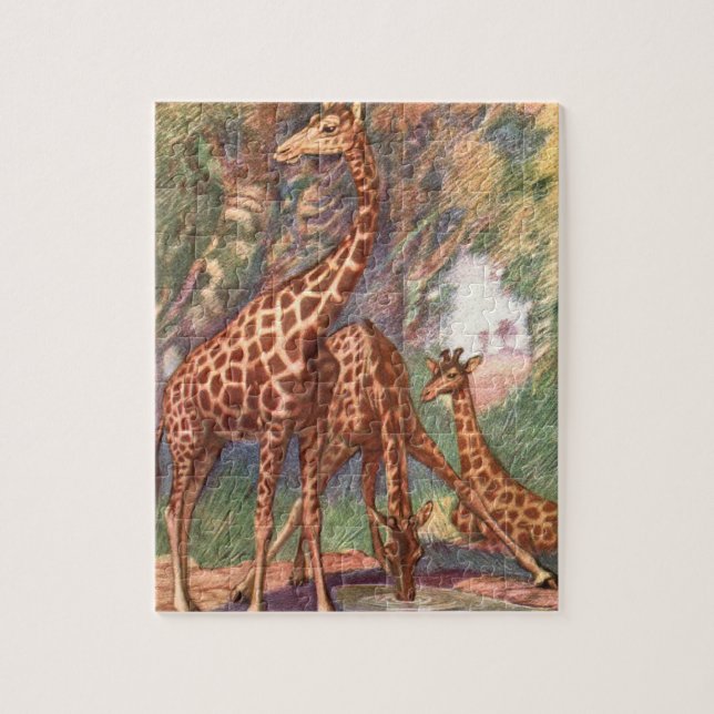 Quebra-cabeça Girafas por Louis Sargent, Animais Africanos Antig (Vertical)