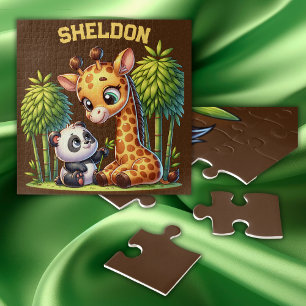 Quebra-cabeça Giraffe e Panda Monogramas
