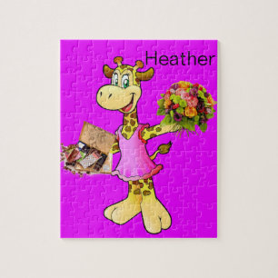 Quebra-cabeça Giraffe Floral