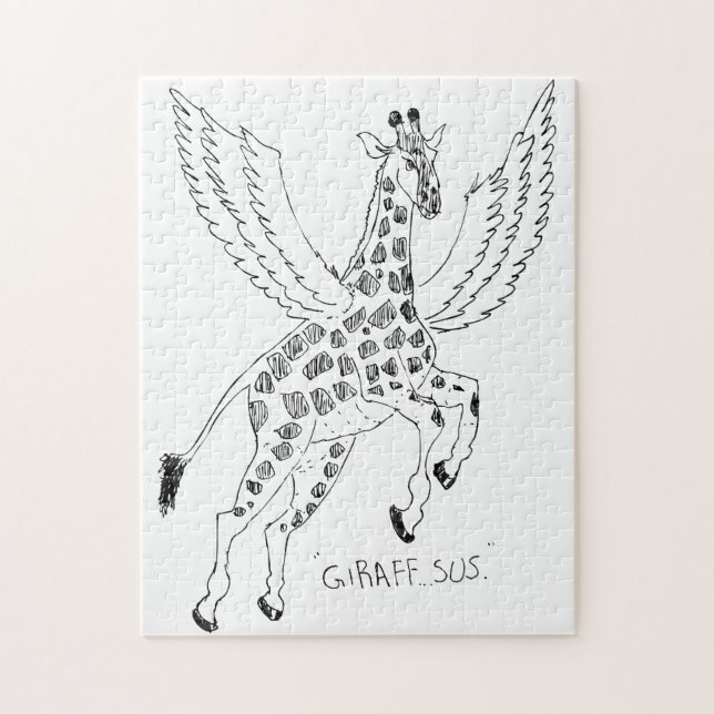 Quebra-cabeça Giraffe + pegasus = Giraffsus (Vertical)