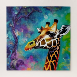 Quebra-cabeça Giraffe Portrait Colorida