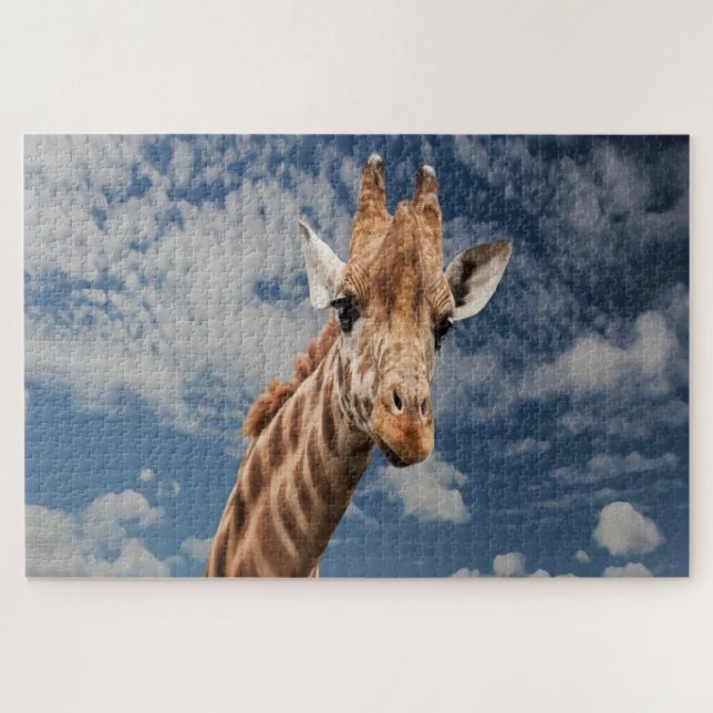 Quebra-cabeça Giraffe selfie (Horizontal)