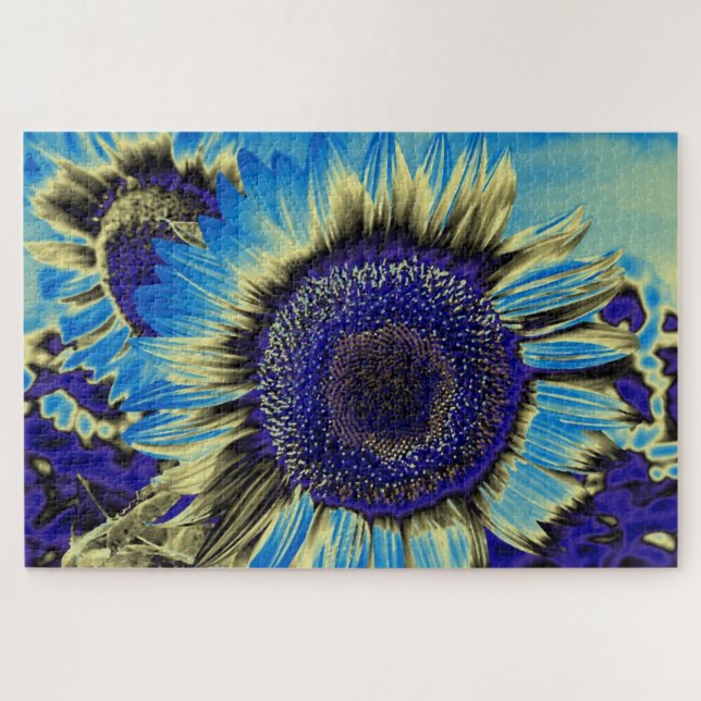 Quebra-cabeça Girassol Azul (Horizontal)