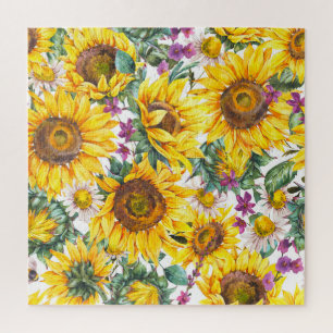 Quebra-cabeça Girassol: Bloom Amarelo de Verão.