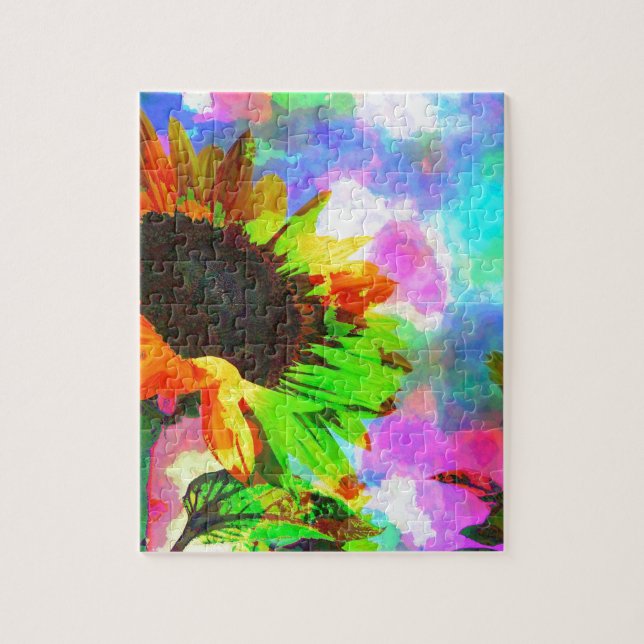 Quebra-cabeça Girassol psicadélico (Vertical)