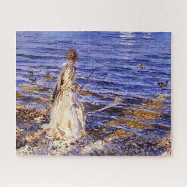 Quebra-cabeça Girl Fisheries (por John Singer Sargent) (Horizontal)