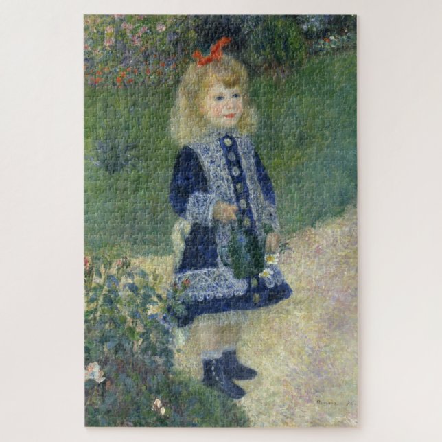 Quebra-cabeça Girl Watering Can Renoir Impressionist Painting (Vertical)