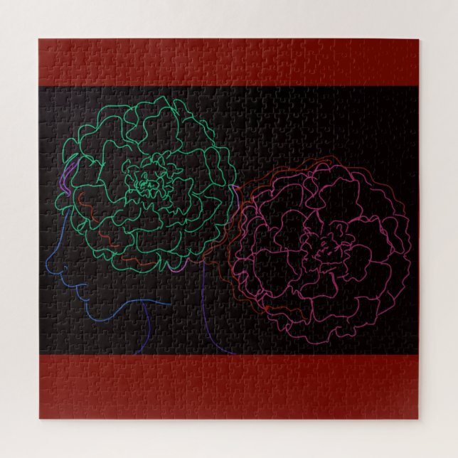 Quebra-cabeça Girl with Marigold Afro Puffs Jigsaw Puzzle (Vertical)