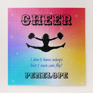 Quebra-cabeça Girls Cheerhead Flyer Personalizado Rainbow