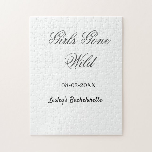 Quebra-cabeça Girls Gone wild Bachelorette party name date bride (Vertical)