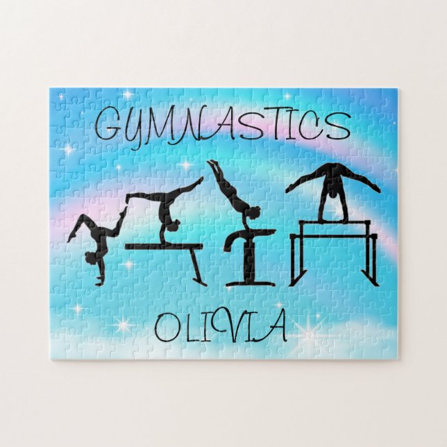 Quebra-cabeça Girls Gymnastics Rainbow Swirls (Horizontal)