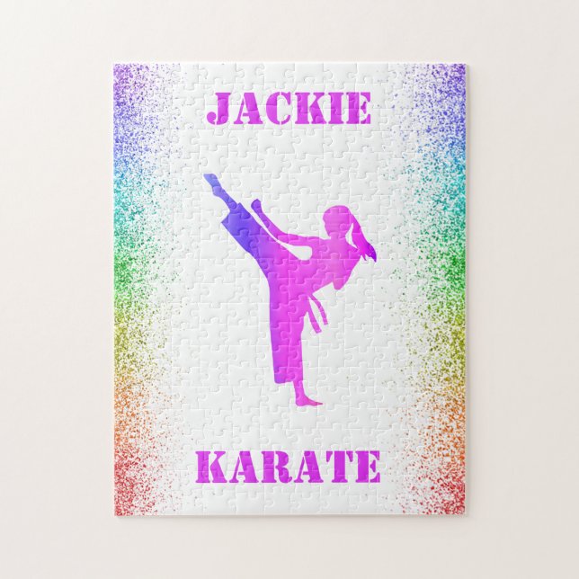 Quebra-cabeça Girls Karate Rainbow Speckles (Vertical)