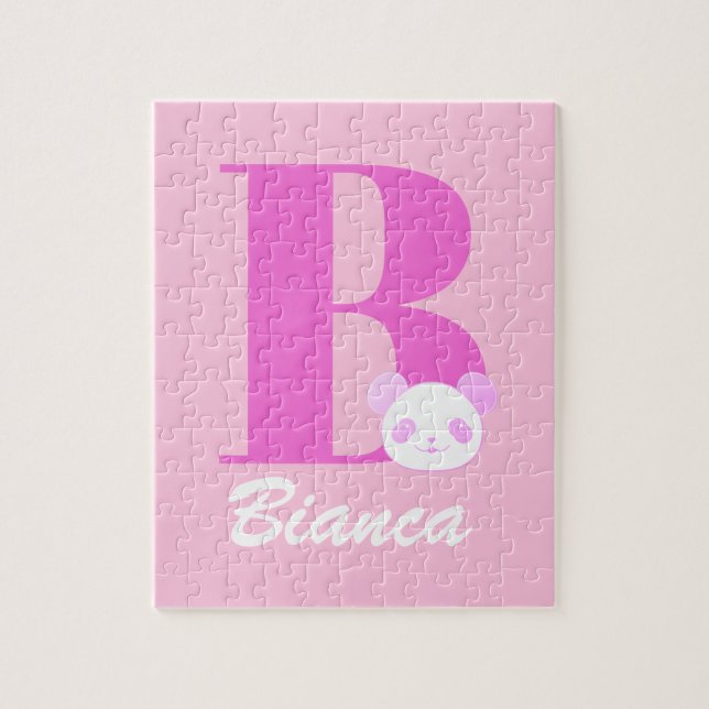 Quebra-cabeça Girls Name Custom Letter In Pink (Vertical)