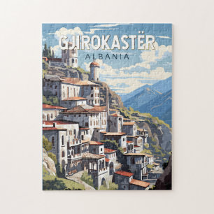 Quebra-cabeça Gjirokaster Albânia - Viagem Art Vintage