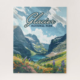 Quebra-cabeça Glacier National Park Montana Lake Retro