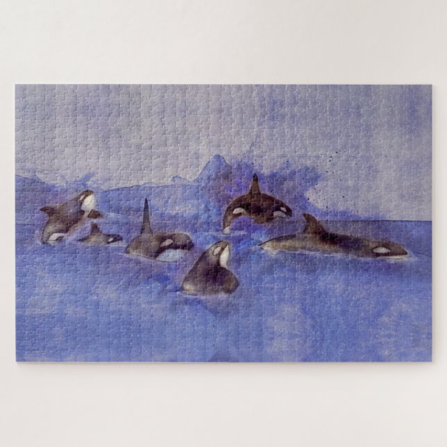 Quebra-cabeça Glacier Orca Killer Whales (Horizontal)