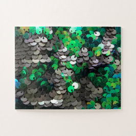 Quebra-cabeça Glamour brilhante elegante verde cinza sequências