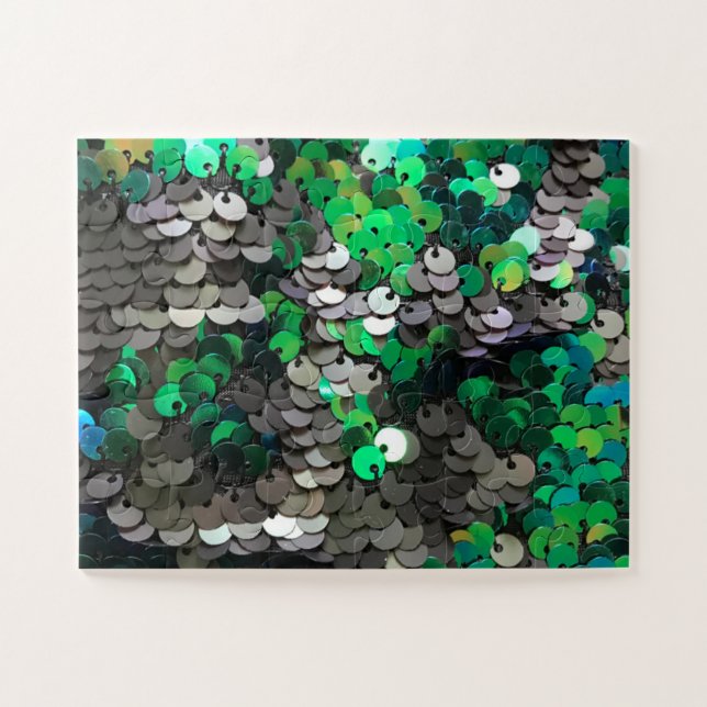 Quebra-cabeça Glamour brilhante elegante verde cinza sequências  (Horizontal)