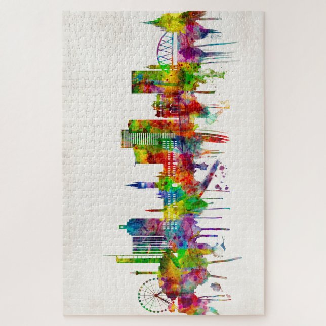 Quebra-cabeça Glasgow Scotland Skyline (Vertical)