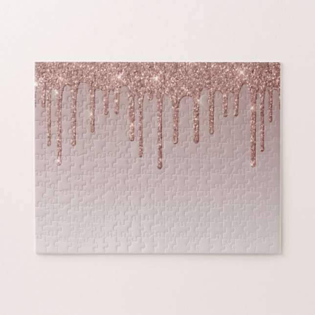 Quebra-cabeça Glitter líquido de rosa Dourado (Horizontal)