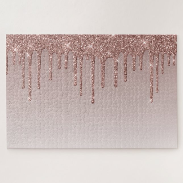 Quebra-cabeça Glitter líquido de rosa Dourado (Horizontal)