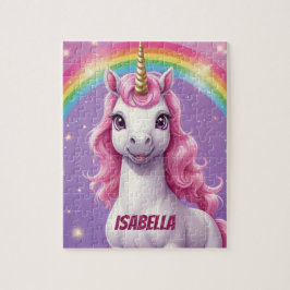 Quebra-cabeça Glitter Rainbow Cute Unicorn Personalizado