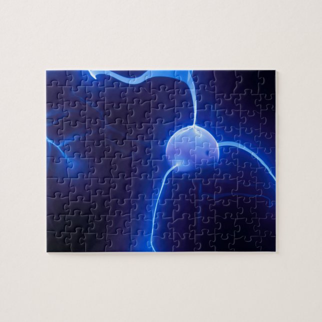 Quebra-cabeça Globa do plasma, globo do plasma, bola azul do (Horizontal)