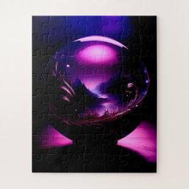 Quebra-cabeça Globo Puro Transparente com Paisagem Montanhosa