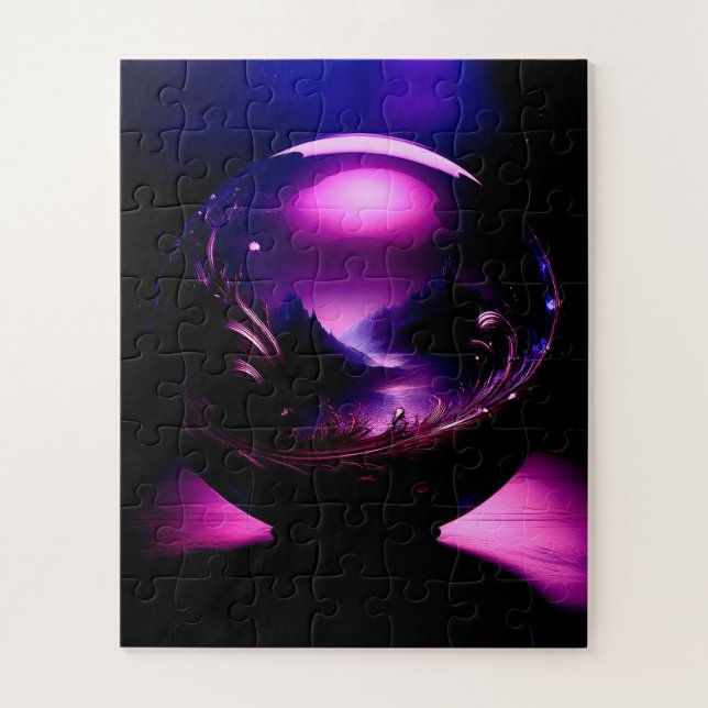 Quebra-cabeça Globo Puro Transparente com Paisagem Montanhosa (Vertical)