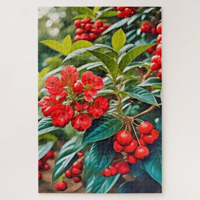 Quebra-cabeça Glóbulos vermelhos vibrantes e aglomerados de baga (Vertical)