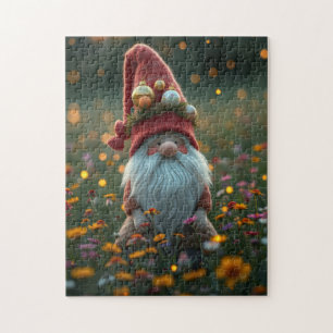 Quebra-cabeça Gnome nas flores