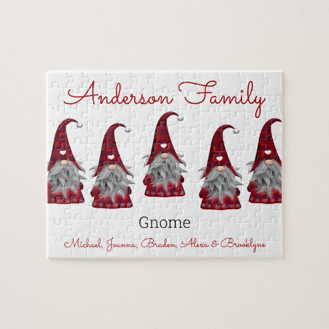 Quebra-cabeça Gnomo Duende de Natal Personalizado Xadrez Rústico (Horizontal)
