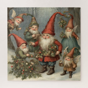 Quebra-cabeça Gnomos de Natal de Fada na Floresta