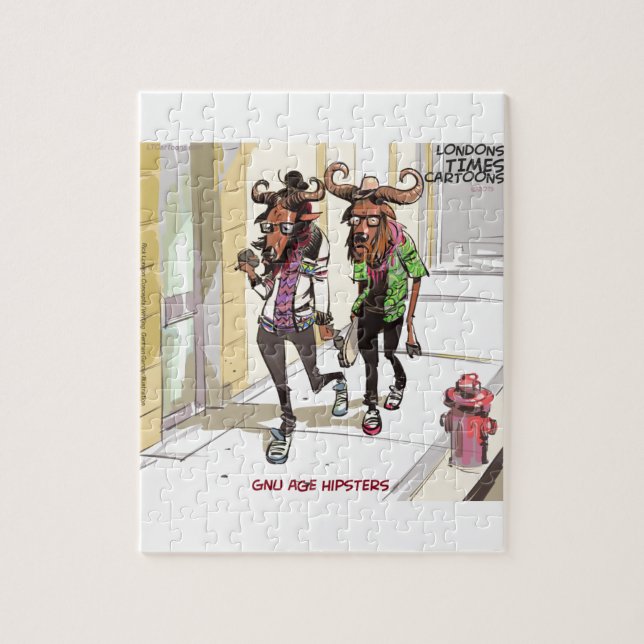 Quebra-cabeça Gnu Idade Hipsters Engraçado (Vertical)