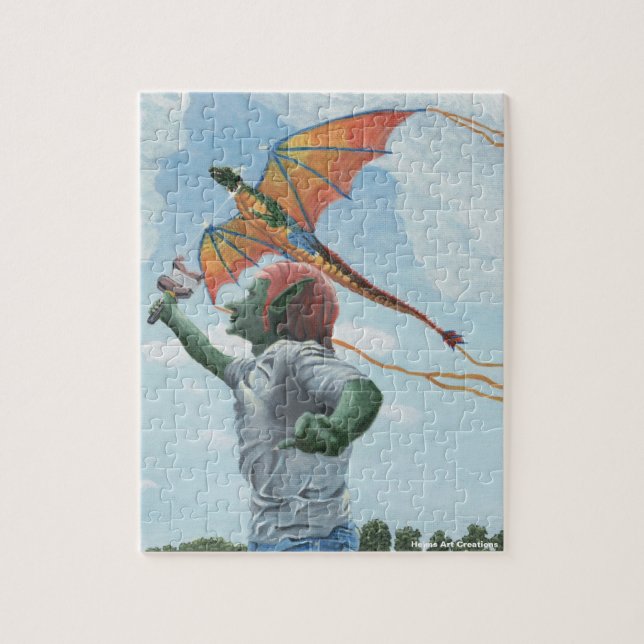 Quebra-cabeça Goblin Dragão Voador Kite Small Fantasy Quebra-cab (Vertical)