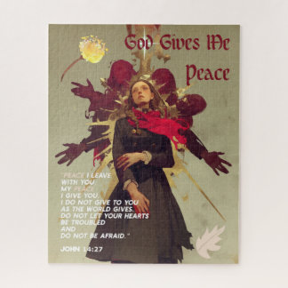 Quebra-cabeça God Gives Me Peace - Christian Vintage Retro Anime