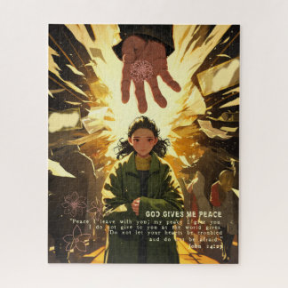 Quebra-cabeça God Gives Me Peace - Christian Vintage Retro Anime