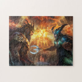 Quebra-cabeça Gods Heimdall and Loki fighting at Ragnarök