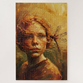Quebra-cabeça Golden Dragonfly Whisper – Warm Impressionist Oil 