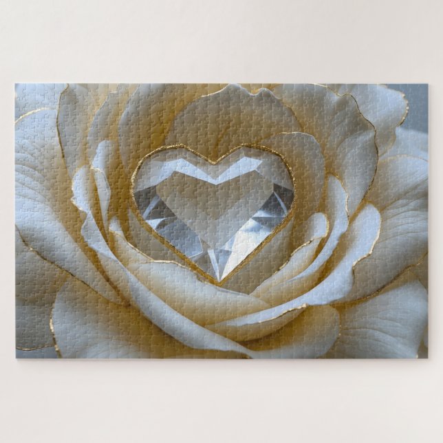Quebra-cabeça Golden-Edged Purity – Crystal Rose Puzzle (Horizontal)