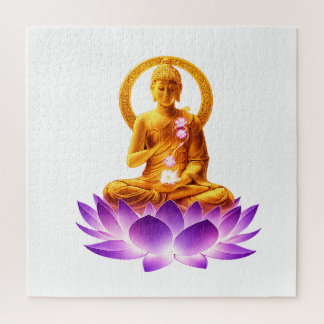 Quebra-cabeça Golden Lotus Meditation Buddha Spiritual Yoga Desi