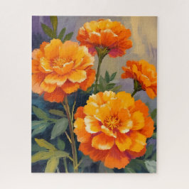 Quebra-cabeça Golden Marigolds | Watercolor Flowers Floral