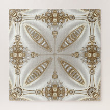 Golden Ornate Frame with Pearls Jigsaw Puzzle