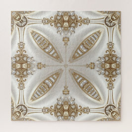 Quebra-cabeça Golden Ornate Frame with Pearls Jigsaw Puzzle