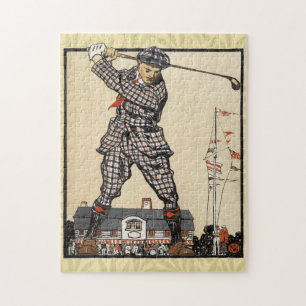 Quebra-cabeça Golf Golfer Vintage Antiguamente Golfe