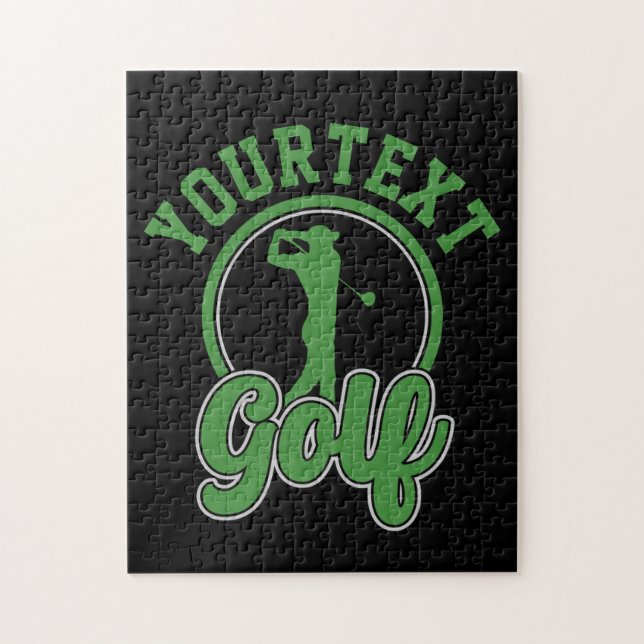 Quebra-cabeça Golfe Personalizado ADICIONAR NOME Retro Pro Golfi (Vertical)