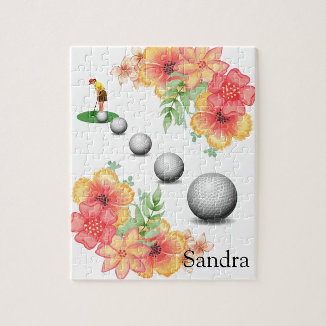 Quebra-cabeça Golfer Golf Floral Golf (Vertical)