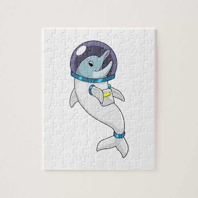 Quebra-cabeça Golfinho como astronauta na fantasia (Vertical)