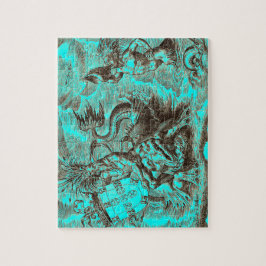 Quebra-cabeça Golfinho da equitação de Poseidon do mapa do mundo